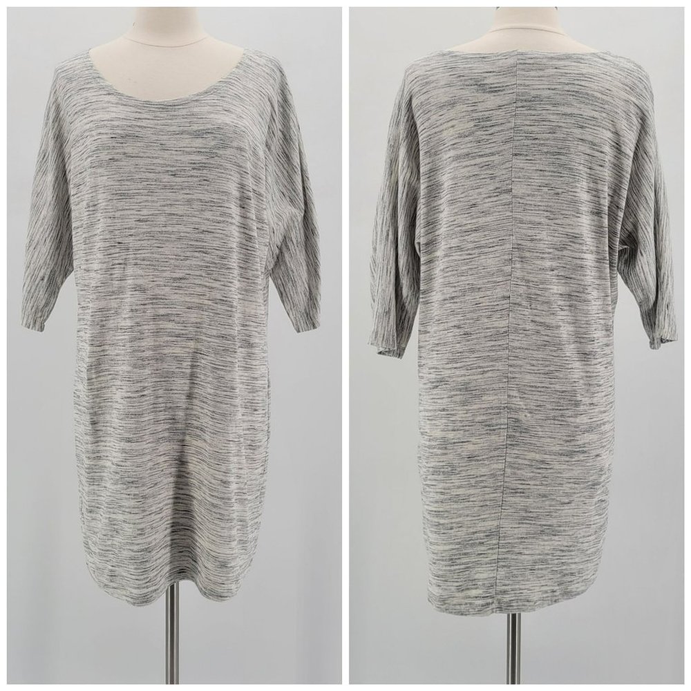 Synergy Organic Cotton Recycled Polyester White Black Shirt Dress Womens Large